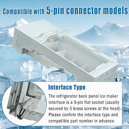 W11700250 W11546935 Ice Maker Assembly Replacement for Whirlpool Refrigerator, Replaces W11359448 W11633658, Compatible with Amana Maytag - Image 2