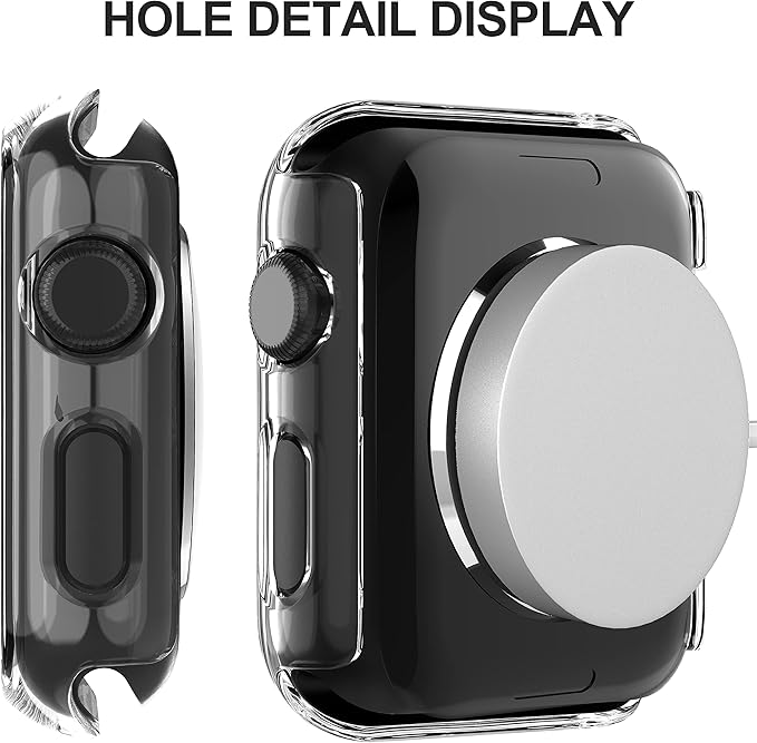Diruite 2-Pack for Apple Watch Series 3/2/1 42mm Case, Ultra-Thin All-Around Tempered Glass Screen Protector Protection Cover for iWatch 42mm- Clear - Image 4