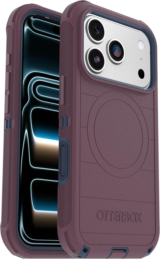 OtterBox iPhone 17 Pro (Only) - Defender Series Case - Tulipwood Glow (Purple & Blue) - Snaps on MagSafe - Tough - Rugged & Durable by OtterBox