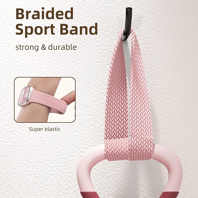 Braided Stretchy Bands Compatible with Apple Watch Bands 40mm 44mm 38mm 41mm 42mm 45mm 46mm 49mm Women Men, Soft Nylon Sport Strap with Magnetic Clasp for iWatch Series 11 10 9 8 SE 7 6 5 4 3 2 Ultra - Image 4