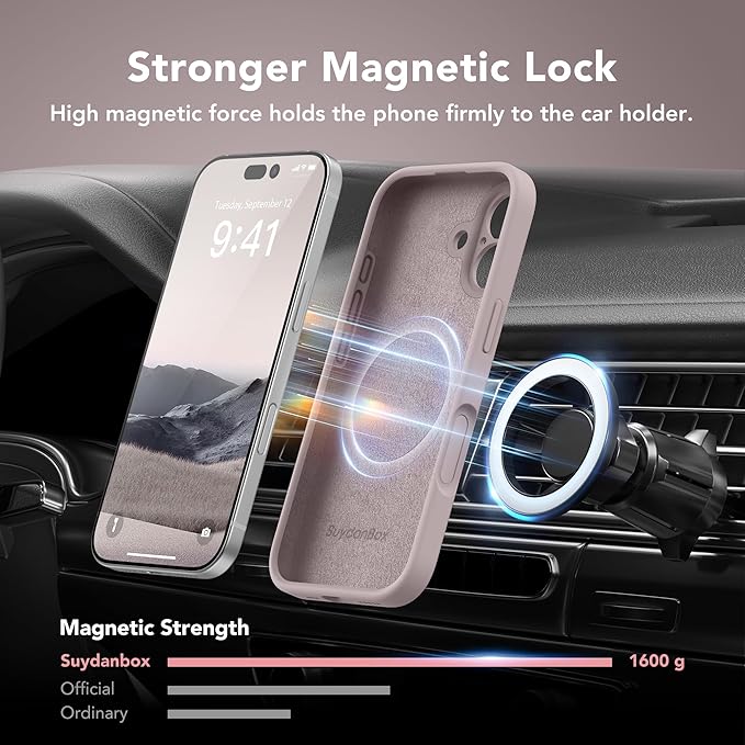 Magnetic for iPhone 17 Case, Compatible with MagSafe, [Full Camera Protection][Screen Protector] Silicone Shockproof Protective Phone Case for iPhone 17 6.3", Hazel - Image 3