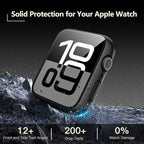[2-Pack] Julk 46mm Case with Tempered Glass Screen Protector for Apple Watch 11 (2025), Slim Guard with HD Glass, Full Coverage Hard PC Protective Cover for iWatch Series 11/10 46mm, Matte Black - Image 2