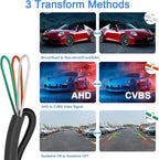 AHD1080P Car Park Assist Backup Reverse Camera with Video Format Rear Front Side View Cam Transform Adjustable Fisheye Lens Waterproof Night Vision 170 Degree Wide View - Image 5
