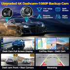 JATAZA 10.26" Wireless Apple CarPlay Android Auto Car Screen - Secure Strong Bracket, 4K Dash Cam, GPS Navigation, HD Touchscreen, AirPlay, Car Stereo, Fits All Vehicles - Image 3