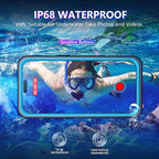 Temdan Compatible with iPhone 17 Pro Case,Waterproof Built-in Screen & Camera Protector IP68 Underwater Full Body 17FT Military Dropproof Shockproof Phone Case 6.3"-Blue/Clear - Image 2