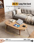 25Ft Long Extension Cord, Flat Plug Power Strip Surge Protector, 8 Outlet 4 USB Ports (2 USB C), Wall Mountable, Desk Charging Station for Home Office, College Dorm Room Essentials (Black) - Image 2