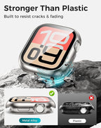Goton AntiCrack Metal Case for Apple Watch Screen Protector 40mm SE 3/2/1, Series 6 5 4, HD Tempered Glass, Daily Water-Resistant Alloy Bumper with Ceramic-Style Back Cover for iWatch 40 mm - Image 4