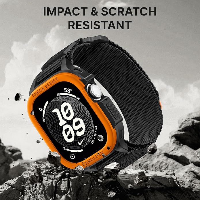 Bandletic Rugged Case with Band Compatible with Apple Watch 49mm(Ultra 3/2/1),46mm(Series 11/10), 45mm(Seriess 9/8/7),44mm(SE3/SE2/SE/6/5/4), Protective Cover Sport Accessories for iWatch Men - Image 7