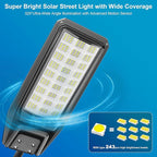 2‑Pack Solar Street Lights Outdoor, 9800W Super Bright LED Solar Powered Street Lamps with Motion Sensor, Dusk to Dawn, IP67 Waterproof for Yard, Garden, Parking Lot, Driveway, Farm - Image 4