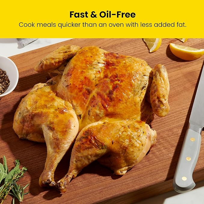CHEFMAN Easy-View Air Fryer – 8 Qt Family Size with Viewing Window, One-Touch Digital Control with 4 Presets, Nonstick & Dishwasher Safe, Broil, Roast, Dehydrate, Bake, Auto-Shutoff, Stainless Steel - Image 4