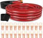 1/0 Battery Cable 0 Gauge Wire 40FT Copper Clad Aluminum Amp Wiring Kit- Automotive Power Ground Cable for Car Audio, Inverter, RV Truck with Pure Copper Lugs & Heat Shrink Tube - Black/Red - Image 9
