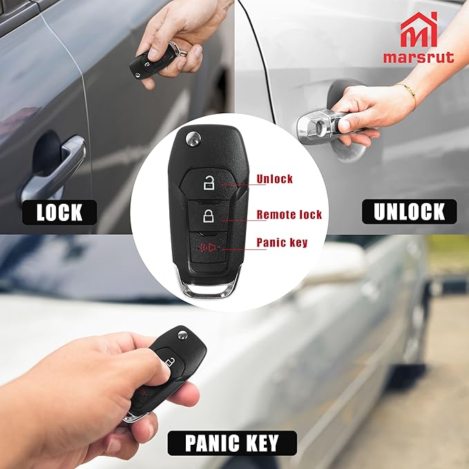 N5F-A08TAA Key Fob Replacement for Ford F150 (2015-2022), F250 F350 F450 F450 (2017-2022), for Explorer Ranger Ecosport Bronco, Replace #‎164-R8130 #5923667, 3 Button Keyless Entry Flip Remote, 315Mhz - Image 5