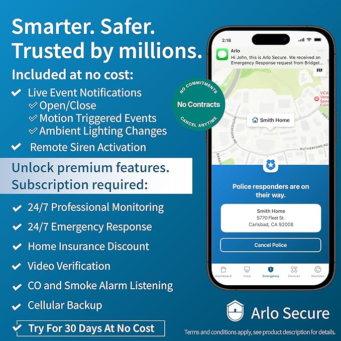 Arlo Home Security System - Alarm System with Wired Keypad Sensor Hub, 5 8-in-1 Sensors & Yard Sign - No Contract Required - DIY Installation - White, SS1501 - Image 5