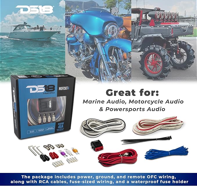 DS18 Hydro MOFCKIT4 4 Gauge Marine Tinned Amplifier Installation Wiring Kit – Up to 1800 Watts, OFC 100% Cooper - Image 3
