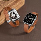 SEURE 2-pack Leather Bands Compatible with Apple Watch Band for women 38mm 40mm 41mm 42mm 44mm 45mm 46mm 49mm,Genuine Leather Band Slim Thin Strap for iWatch Ultra SE Series 11/10/9/8/7/6/5/4/3/2/1 - Image 2