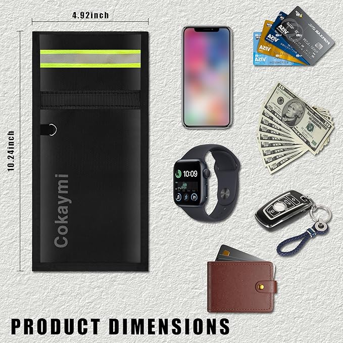 1 Pack Faraday Bags for Phones, Car Key Fobs & Electronic Devices - Privacy Protection Pouch Blocks 5G, WiFi, Bluetooth, GPS and RFID Signals, Durable & Portable Anti-Tracking Design（Green） - Image 5