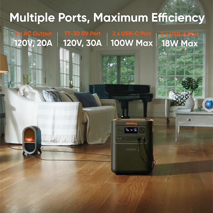 Jackery HomePower 3600 Plus Portable Power Station Double Kit, 7168Wh LFP Solar Generator with Parallel Connector, 7200W AC Output, Expandable to 21kWh, Essential Home Backup for Power Outages - Image 7