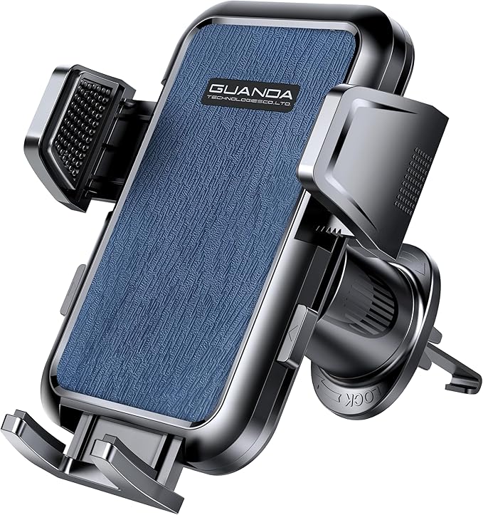 [2026 New] Car Vent Phone Mount, [Upgrade Hook Clip Never Shake] Adjustable 360 Rotation Vent Clip Car Phone Holder Mount, Big Phone & Thick Case Friendly Fit for All iPhone, Samsung & Cell Phone by GUANDATECHNOLOGIESCOLTD