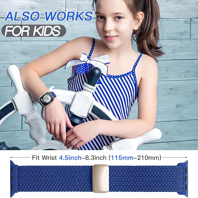 Braided Stretchy Band Compatible with Apple Watch Bands for Women 38mm 40mm 41mm 42mm 44mm 45mm 46mm 49mm Men,Soft Nylon Solo Loop Sport Straps for iWatch Series 11 10 9 8 7 6 5 4 3 SE Ultra - Image 8