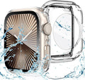 Goton 2 in 1 Waterproof Case Compatible for Apple Watch Series 11/10 Screen Protector 46mm, 360 Protective Glass Face Cover Hard PC Bumper + Back Frame for iWatch Accessories 46 mm by Goton