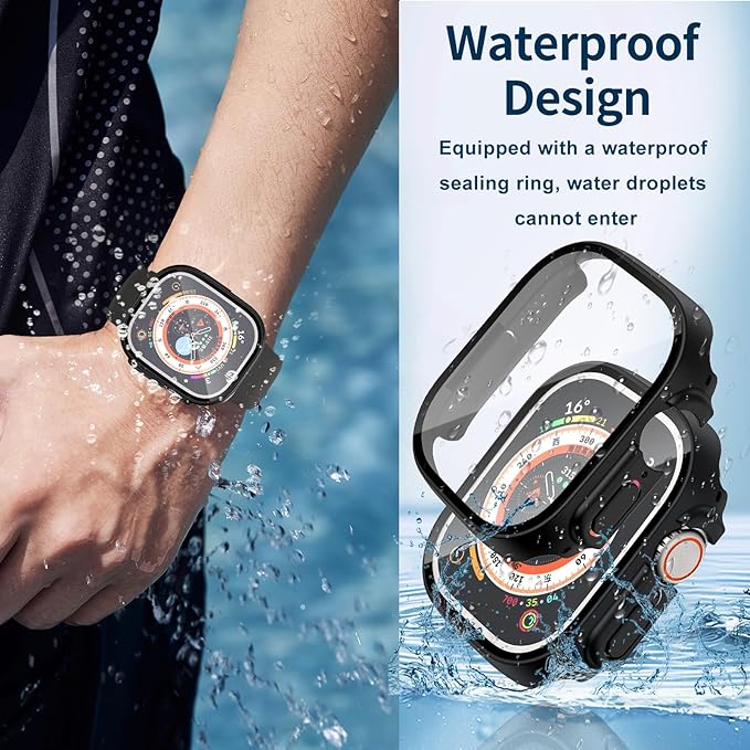 Waterproof Case for Apple Watch Ultra/Ultra 2 & 3 49mm,Built-in Tempered Glass Screen Protector,[Slim Guard PC Bumper] [Touch Sensitive] Full Protective Face Cover Compatible iWatch Accessories - Image 4