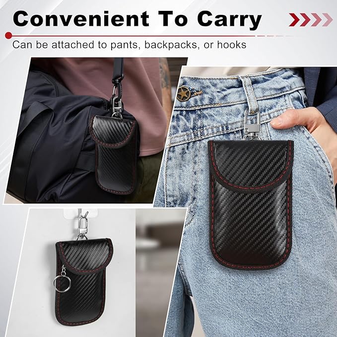 2 Pack Faraday Bags for Car Keys, Faraday Pouch, 3.4''X5.1'' Upgraded Faraday Key Fob Protector, Car RFID Signal Anti-Theft Fob Case for All Vehicle Models - Image 6