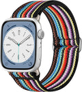 Braided Stretchy Band Compatible with Apple Watch Bands 38mm 40mm 41mm 42mm 44mm 45mm 46mm 49mm for Women Men, Adjustable Nylon Solo Loop Elastic Straps for iWatch Series 10 9 8 7 6 5 4 3 2 1 SE Ultra by Unknown