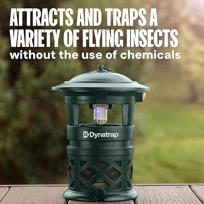 DynaTrap DT2030-GRSR Fly Traps Outdoor - Mosquito & Flying Insect Killer for 1 Acre – Kills Flies, Gnats, Wasps - Bug Zapper Alternative - Green - Image 2