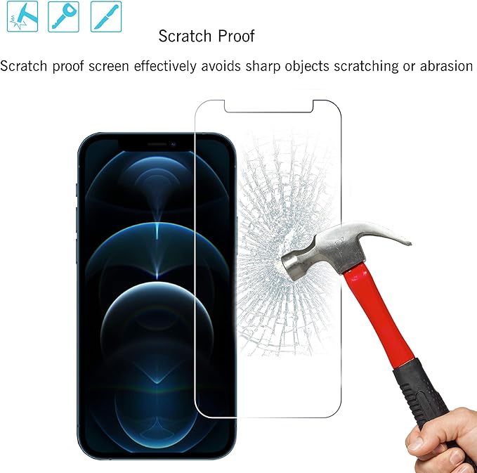 Ailun 2 Pack Screen Protector for iPhone 12 Pro Max [6.7 inch] + 2 Pack Camera Lens Protector, Case Friendly Tempered Glass Film,[9H Hardness]- HD - Image 5