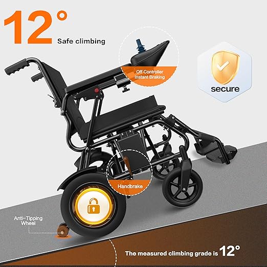 Electric Wheelchair, Foldable Wheelchair for Adults, 500W Motorized Wheelchair with 15+ Long Travel Range, All Terrain Portable Electric Wheelchair for Seniors Support 350LB - Image 2