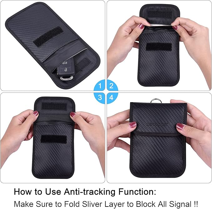 Wisdompro RFID Key FOB Protector for Car Key Signal Blocking, WP4697 Faraday Bag for Anti-Hacking, Anti-Theft Pouch - Image 6