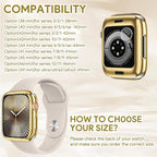 JR.DM 41mm Soft Flexible TPU Case Compatible for Apple Watch Series 9/8/7 Touchable Screen Lightweight Anti-Scratch All-Around Protector Thin Guard Shockproof Cover Shiny Bumper for iWatch, Gold - Image 7