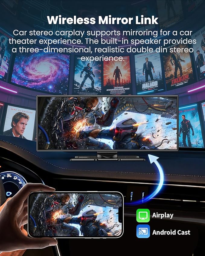 Largest 11.5"Wireless CarPlay Screen for Car,Portable A-pple Car Play & Android Auto,HD Touchscreen with 4K Dash Cam,Backup Camera,Bluetooth, Navigation,Voice Control,GPS,Mirror Link, for All Vehicles - Image 5