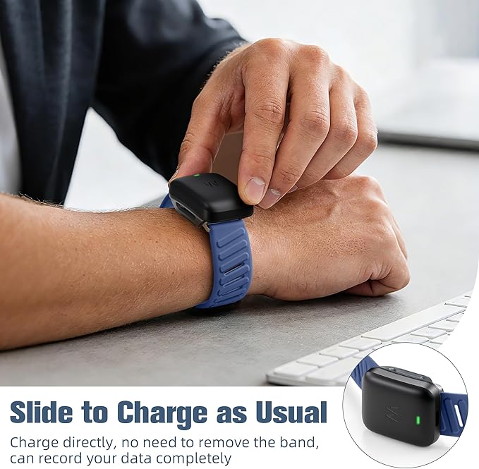 Getino Sport Band Compatible with Whoop 5.0 Bands One, Peak and Life/MG, Breathable Waterproof Silicone Adjustable Replacement Accessories Strap for Whoop Band 5.0 Fitness Activity Tracker, NavyBlue - Image 2