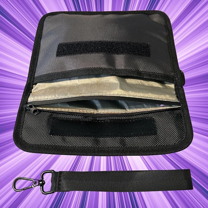 Large Faraday Bags for Phones with Two Pockets, RFID Blocking Sleeves, Signal Blocking Shield, Faraday Key Fob Protector, RFID Faraday Pouch for Key fob w/Removable Handle - Image 7