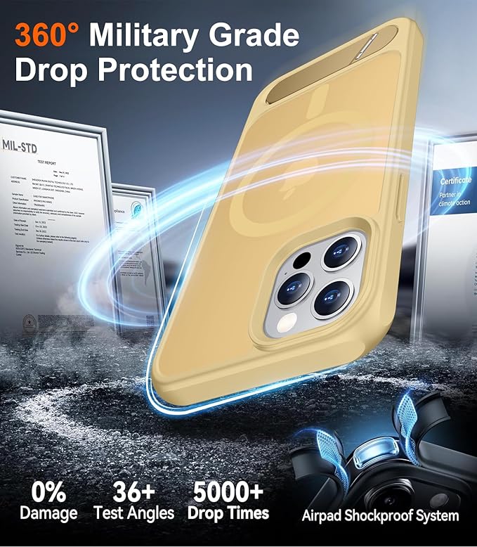 Temdan Magnetic Compatible with iPhone 12 Case & iPhone 12 Pro Case, [Built-in Invisible Kickstand][Compatible with MagSafe][Military Grade Shockproof] Slim Translucent Matte Phone Case 6.1" - Image 4