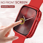 JR.DM 45mm Soft Flexible TPU Case Compatible for Apple Watch Series 9/8/7 Touchable Screen Lightweight Anti-Scratch All-Around Protector Thin Guard Shockproof Cover Shiny Bumper for iWatch, Red - Image 3