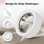 Protector Compatible for Oura Ring 4/Gen 4 Ceramic/Gen 3 Cover,Silicone Anti-Scratch Elastic Ring Finger Case Woking Out Gym for Women Men-Starlight+White-S for 4/5/6/7 - Image 4