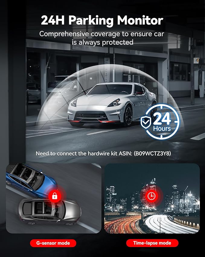 REDTIGER F7N Touch & OBD Hardwire Kit, 4K Dash Cam Front and Rear, STARVIS 2 Sensor, Touch Screen 3.18", 128GB Card Included, Voice Control, 5.8GHz WiFi Car Dash Camera, GPS, Night Vision - Image 8