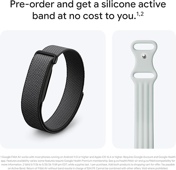 Google Fitbit Air - Obsidian with Large Fog Active Band Bundle - Image 2