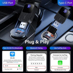 2026 Upgraded Wireless CarPlay Adapter for iPhone & Android Auto, 5X Faster Auto-Connect No Latency, Converts Wired to Wireless CarPlay, Plug & Play, 2 in 1 Adapter for iOS 12+/Android 11+, Black - Image 8