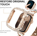 KADES Bling Case Compatible for Apple Watch Series 3/2/1 38mm, Sparkly Full Diamond Protective PC Bumper Cover, Rhinestone Frame for Women, 38mm-Rose Gold - Image 7