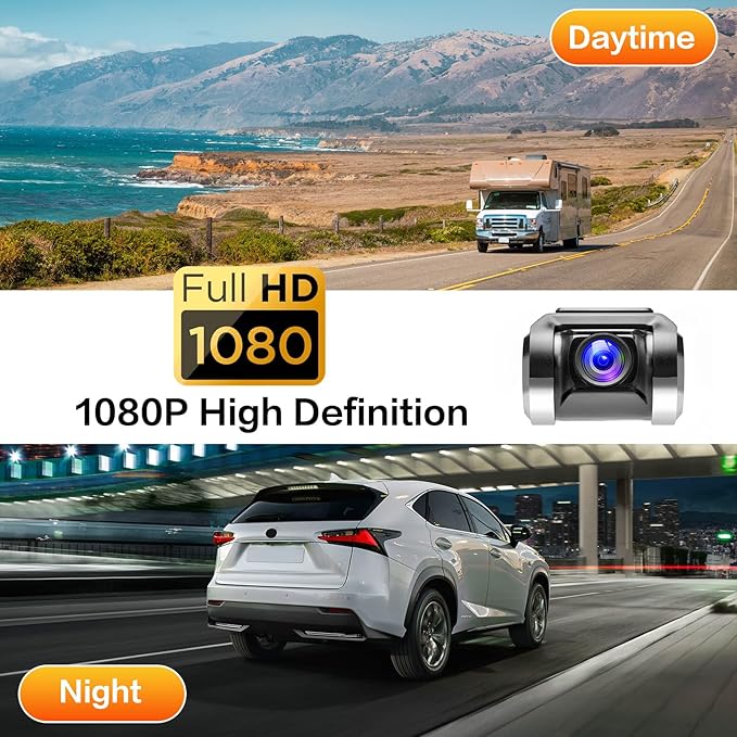 Inefala USB Car DVR Camera Video Recorder, Loop Recording ADAS, Dash Cam, with 32GB SD Card 24H Parking Mode Driving Recorder LDWS FCWS Dash Cam for Android Radio Stereo GPS DVD, Night Vision Full HD - Image 3