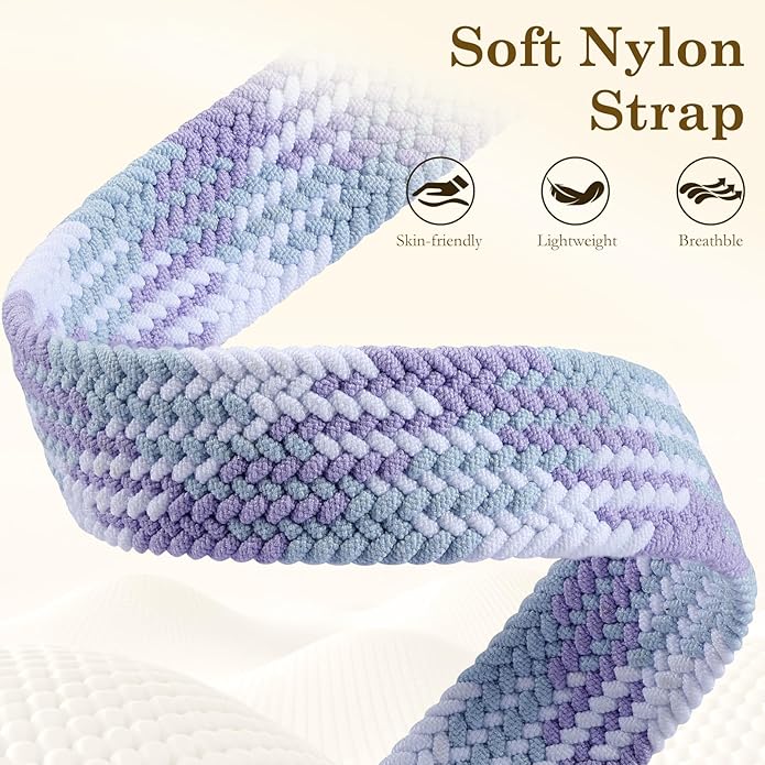 Dirrelo Braided Magnetic Stretchy Nylon Band Compatible for Apple Watch Bands Women 40/41/38/42/44/45/46/49mm, Designer Dressy Infinity Elastic Strap for iWatch Series 11 10 9 8 7 6 5 4 SE/Ultra 3 2 1 - Image 3