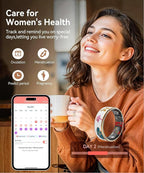 Smart Ring for Women,Fitness Tracker with Heart Rate,Blood Oxygen,Menstrual Cycle,Sleep Monitoring,Step Counting,IP68 Waterproof for iOS and Android,No Subscription Fee (11#) - Image 5
