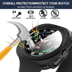 Suoman 5+5 Pack for Samsung Galaxy Watch 7/8 Ultra 47mm (2024/2025) Case, [Anti-Scratch] 9H Tempered Glass Screen Protector+All-Round PC Matte Protective Cover Bumper - Image 4