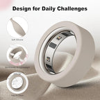 Protector Compatible for Oura Ring 4/Gen 4 Ceramic/Gen 3 Cover,Silicone Anti-Scratch Elastic Ring Finger Case Woking Out Gym for Women Men-White+Starlight+LightCoffee+DarkCoffee-S for 4/5/6/7 - Image 4