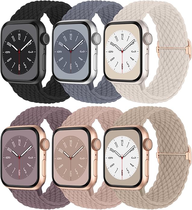 Braided Solo Loop Compatible with Apple Watch Band 38mm 40mm 41mm 42mm 44mm 45mm 46mm 49mm Women Men, Adjustable Stretchy Bands Elastic Sport Strap for iWatch Series 11 10 9 8 7 6 5 4 3 2 SE Ultra 3 2 by Butifacion