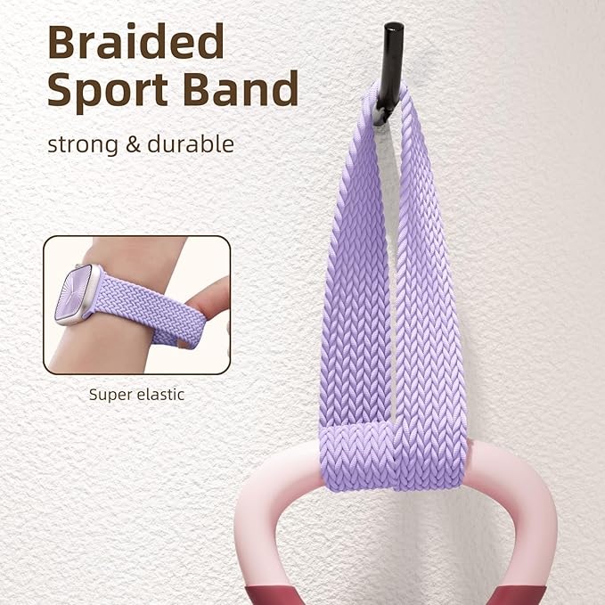 Braided Stretchy Bands Compatible with Apple Watch Bands 40mm 44mm 38mm 41mm 42mm 45mm 46mm 49mm Women Men, Soft Nylon Sport Strap with Magnetic Clasp for iWatch Series 11 10 9 8 SE 7 6 5 4 3 2 Ultra - Image 4