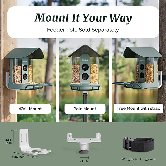 Smart Bird Feeder 4K AI Camera with Solar Panel for Outdoors, Bird Species Identification, 8MP Photos, 4K Video Livestream, Real-Time Bird Alerts, Birdwatching Gifts for Bird Lovers, Forest Birch - Image 5